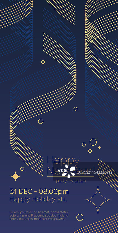 优雅风格的新年派对邀请设计图片素材