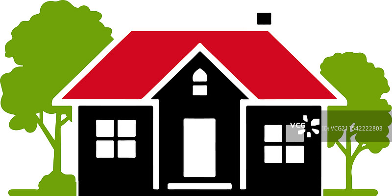 温馨的家被树木环绕图片素材