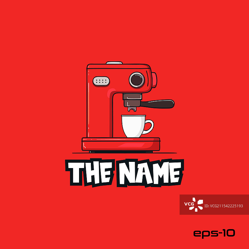 咖啡机角色 EPS 10 吉祥物标志 可爱图片素材