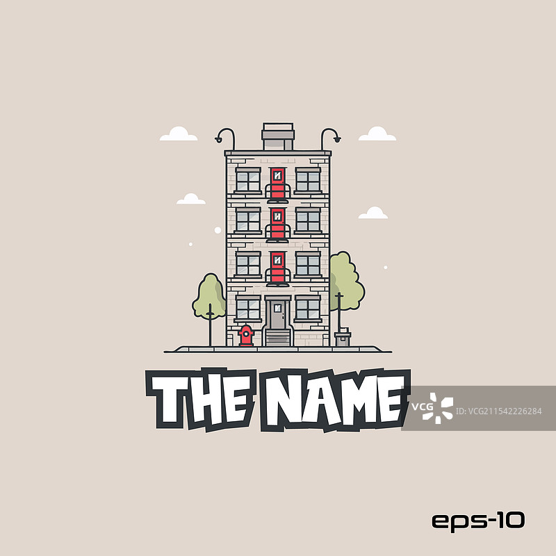 公寓和建筑角色 EPS 10 吉祥物图片素材