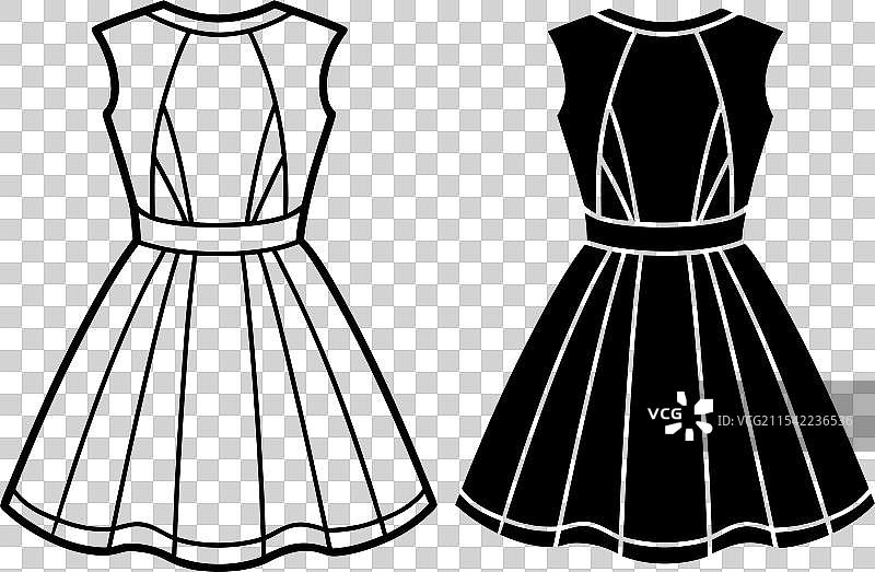 一组线条连衣裙的技术时尚线条艺术图片素材