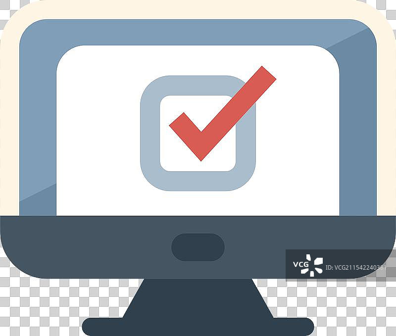 桌面电脑显示在线的勾号图片素材