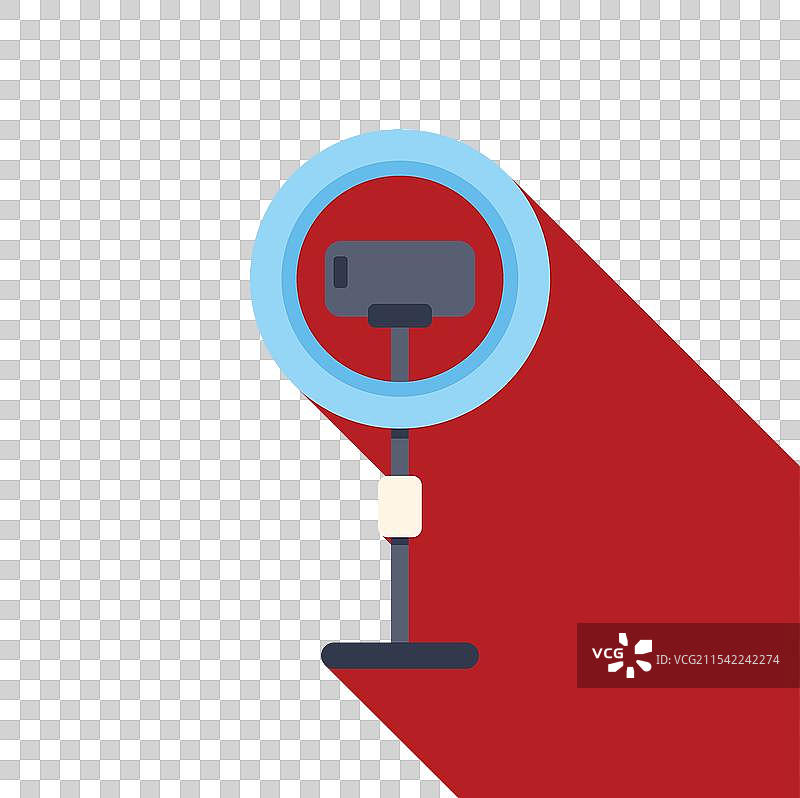 三脚架上的智能手机，环形灯光照明图片素材