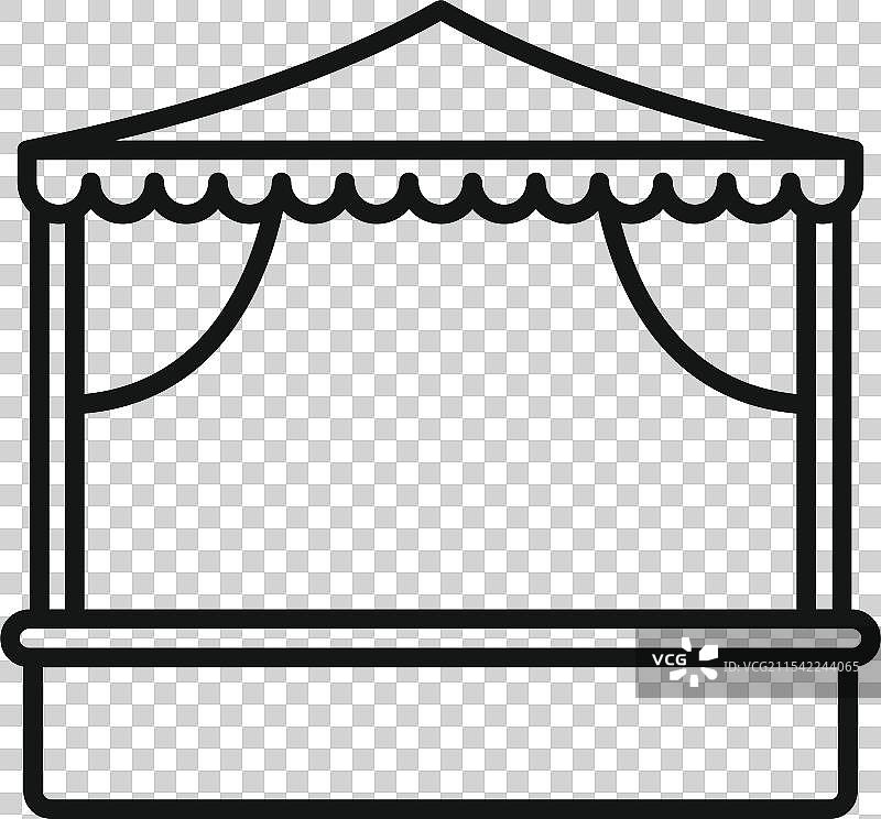 带有招手遮篷的街头食品车图片素材