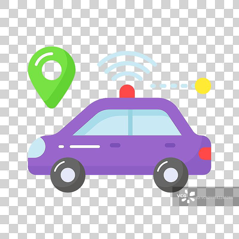 智能汽车WiFi连接的汽车AI图标图片素材