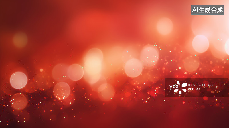 【AI数字艺术】新年节日红色模糊灯光背景图图片素材