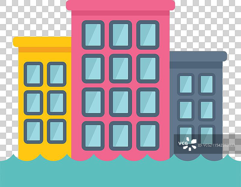 被淹没的城市建筑与气候变化图片素材