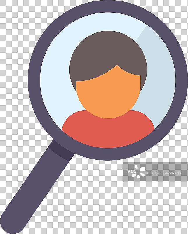 放大镜聚焦在一个人身上图片素材