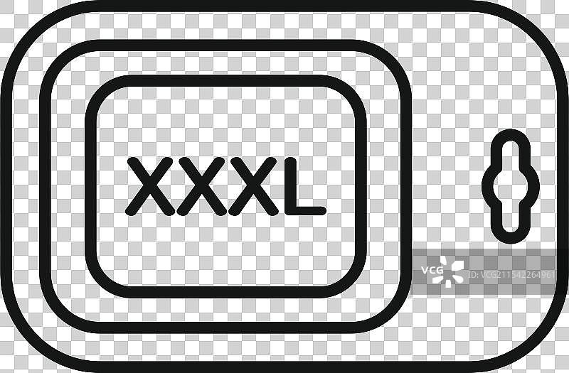 衣服尺码标签图标 XXXL 尺码衣服标签图片素材