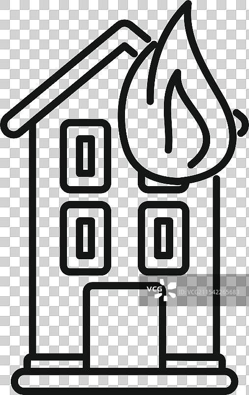 房屋着火保险概念图标图片素材