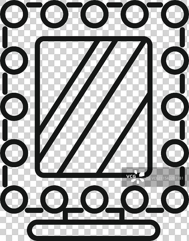 带圆形灯泡的化妆镜图片素材