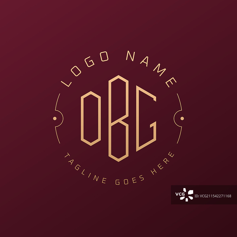 奢华的OBG标志设计，优雅的字母OBG图片素材