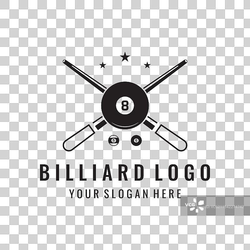 台球和球杆创意logo模板图片素材