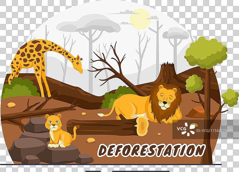 砍伐森林的森林破坏景象图片素材