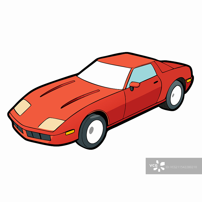 科尔维特汽车扁平设计图片素材