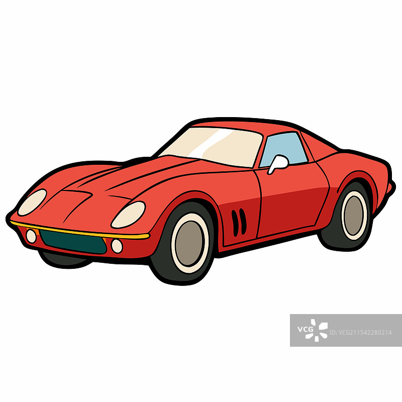 科尔维特汽车扁平设计图片素材