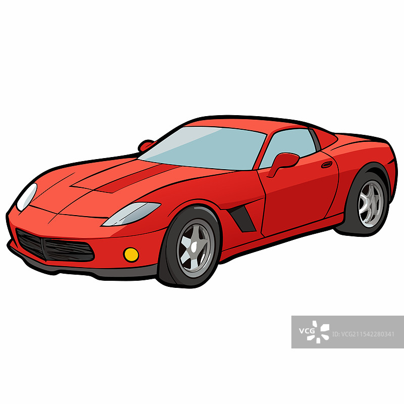 科尔维特汽车扁平设计图片素材
