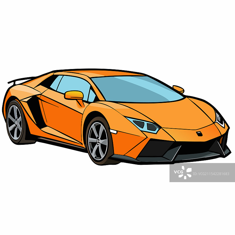 兰博基尼汽车扁平设计图片素材