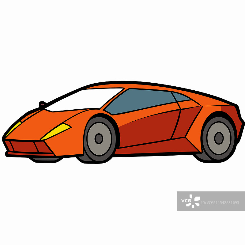 兰博基尼汽车扁平设计图片素材