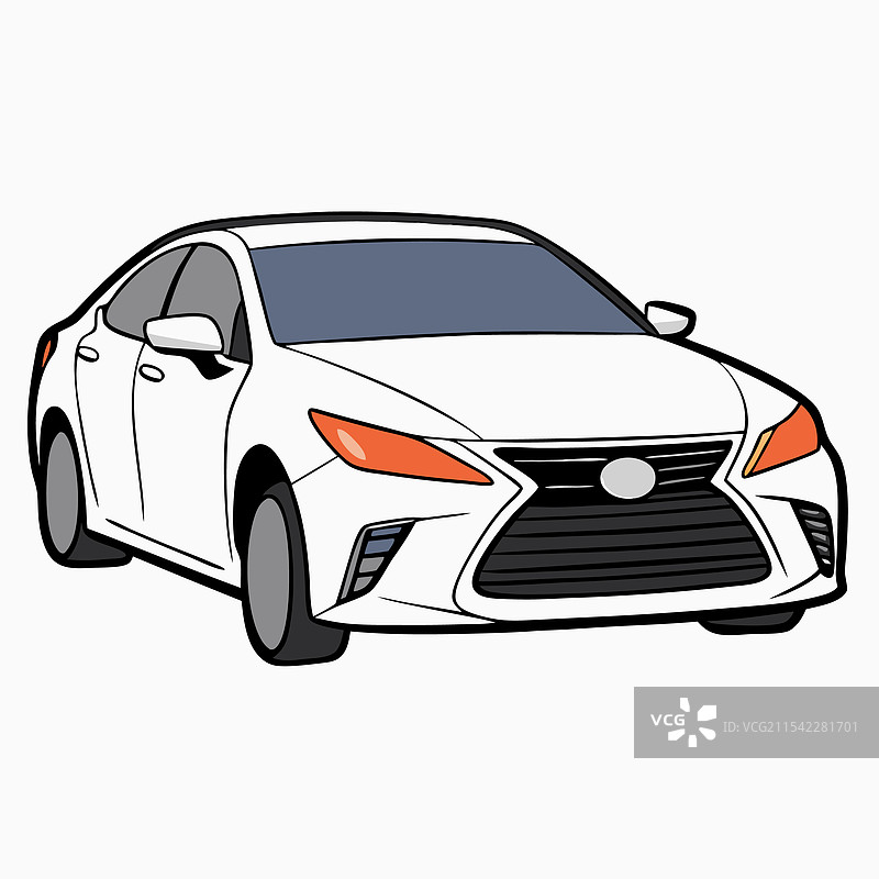 雷克萨斯汽车扁平设计图片素材