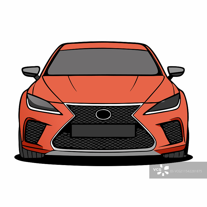 雷克萨斯汽车扁平设计图片素材