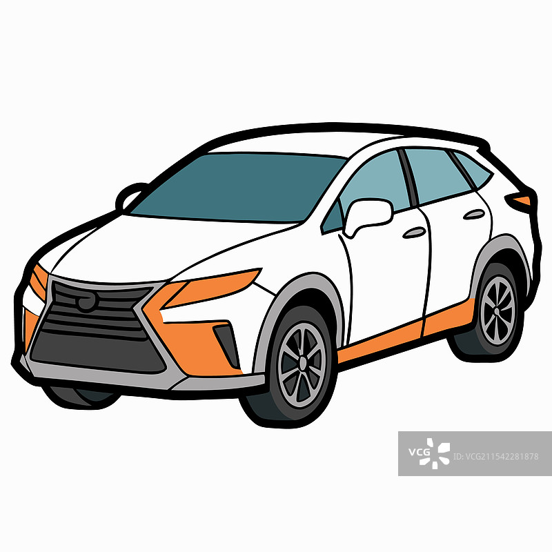 雷克萨斯汽车扁平设计图片素材