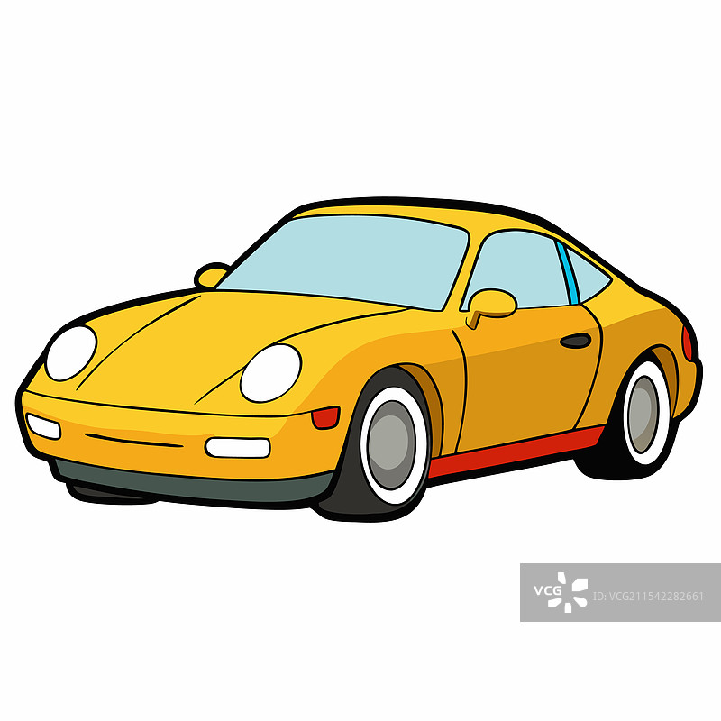 保时捷汽车扁平设计图片素材