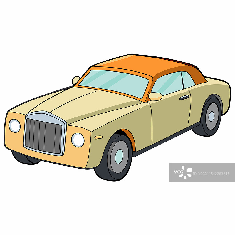 劳斯莱斯汽车扁平设计图片素材