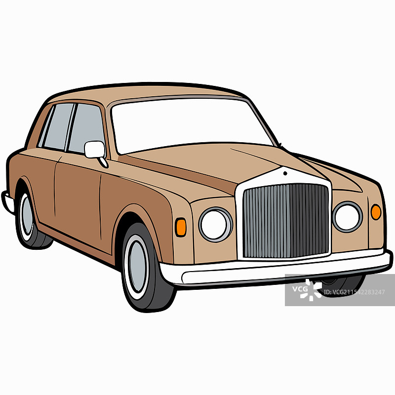 劳斯莱斯汽车扁平设计图片素材