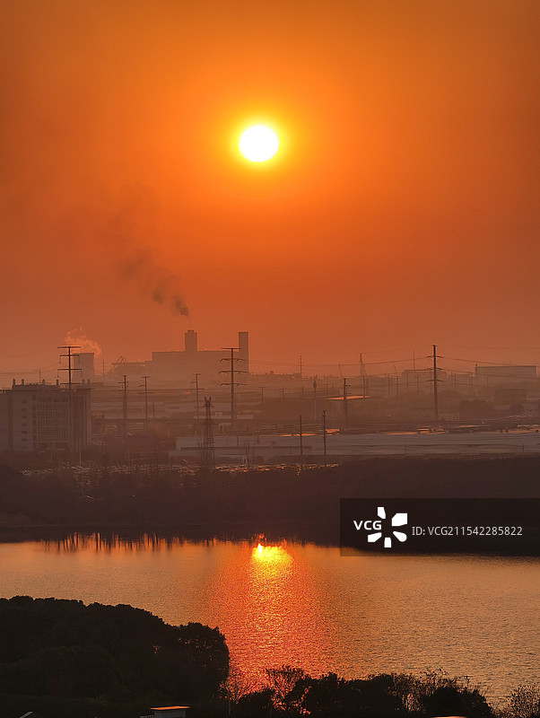 芜湖凤鸣湖日落图片素材