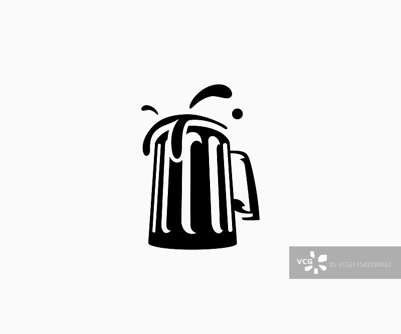 白色背景上的啤酒杯图标设计图片素材