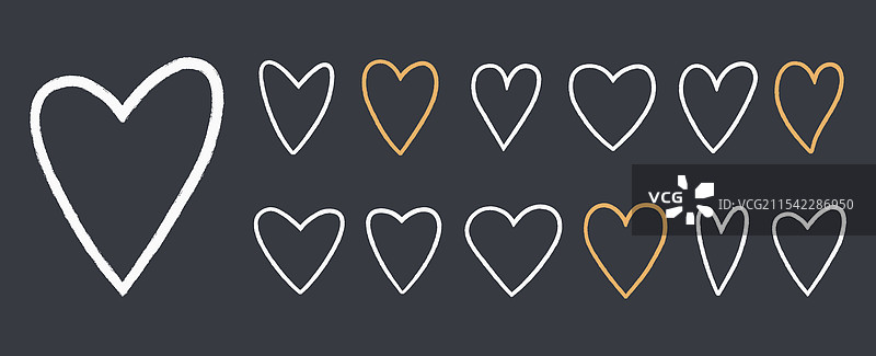 手绘心形图案图片素材