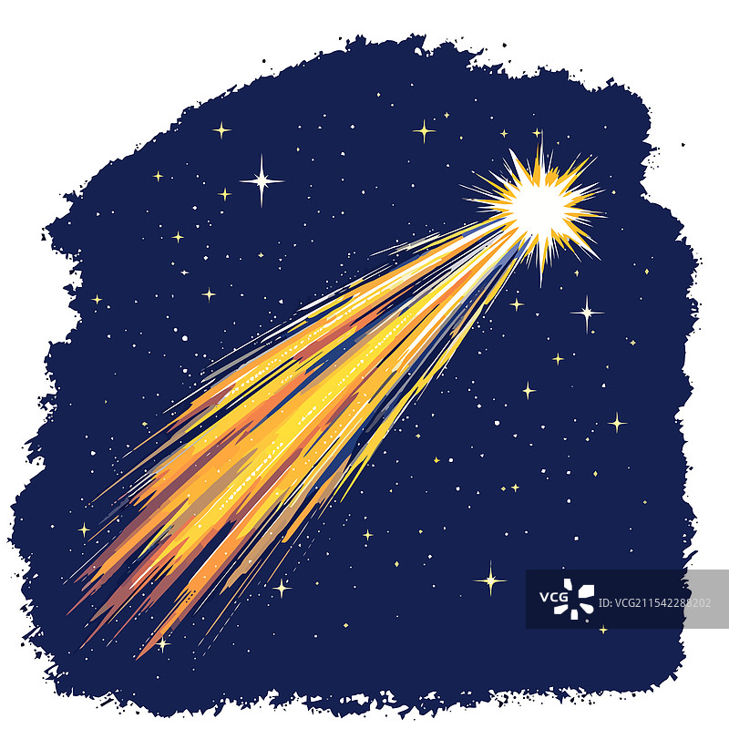 一颗彗星在星空中飞行图片素材