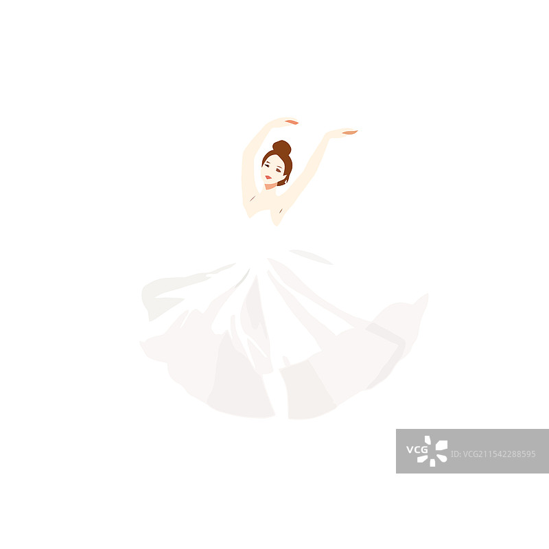 穿着白色裙子的芭蕾舞者图片素材