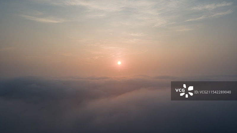 杭州宝石山云上日出图片素材
