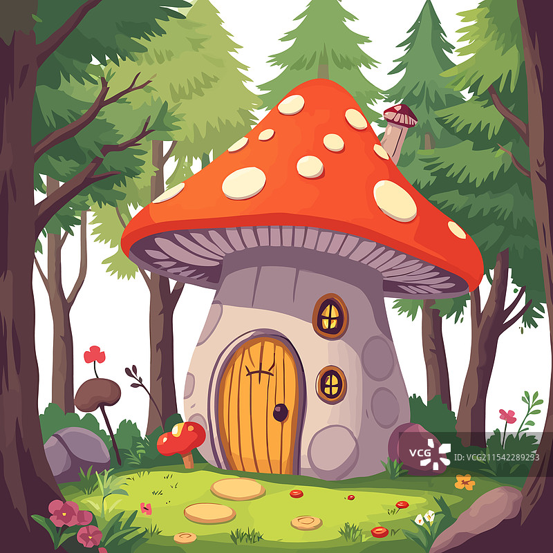 森林中的蘑菇房子图片素材