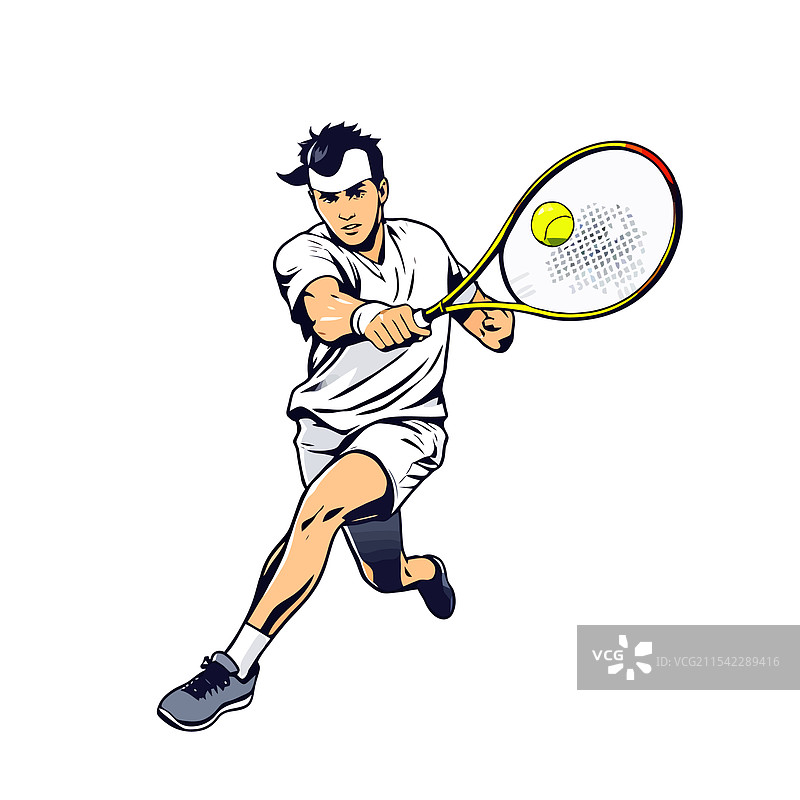 一名手持球拍的网球运动员图片素材