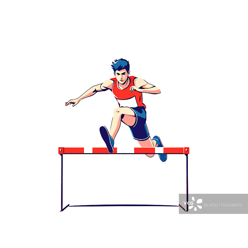 一名女性跳过障碍栏图片素材