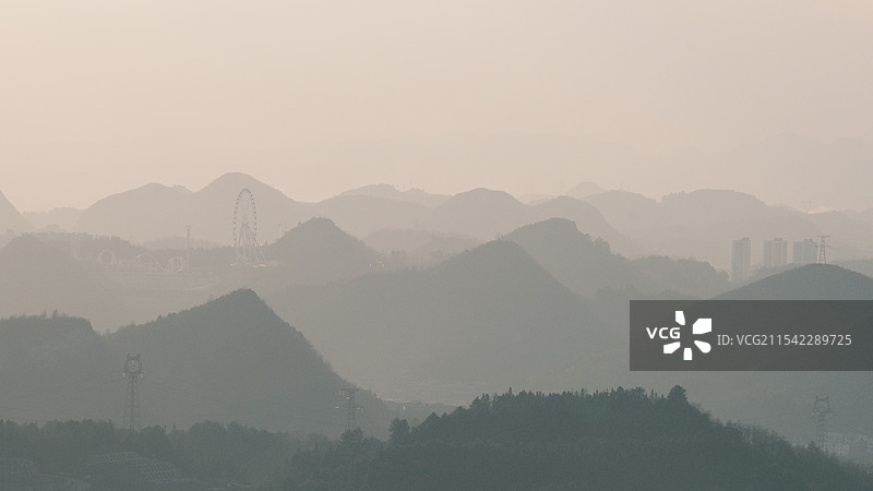 霸王坡日落时分远景图片素材