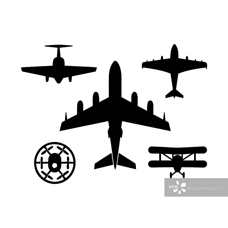 飞机轮廓集合图片素材