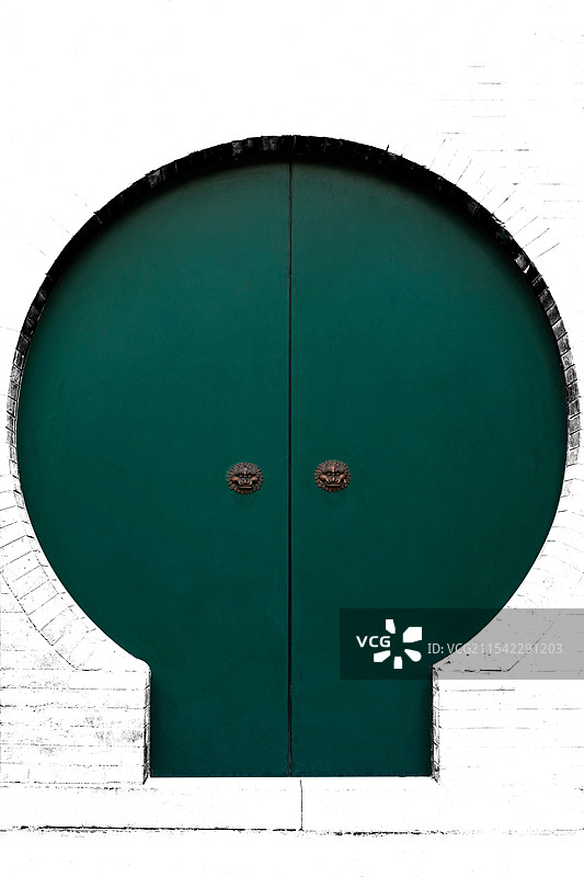 绿色中式大门图片素材