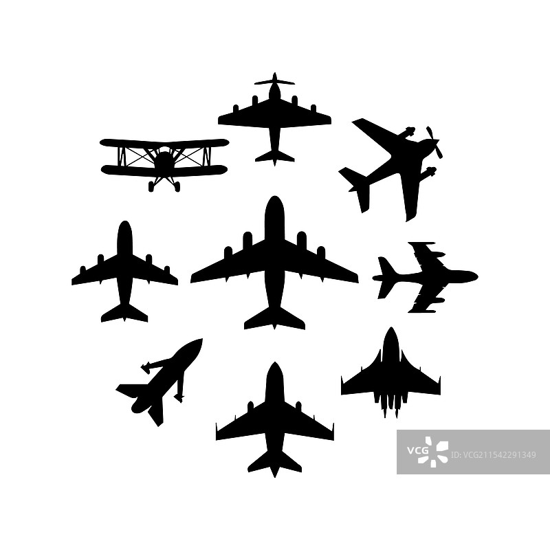 飞机轮廓集合集图片素材