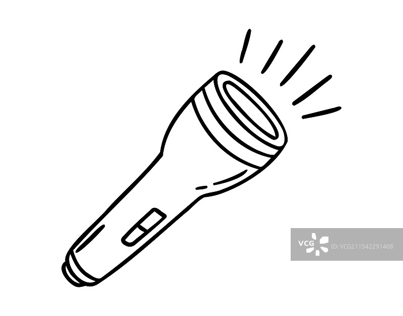 手绘露营灯涂鸦图标轮廓图片素材