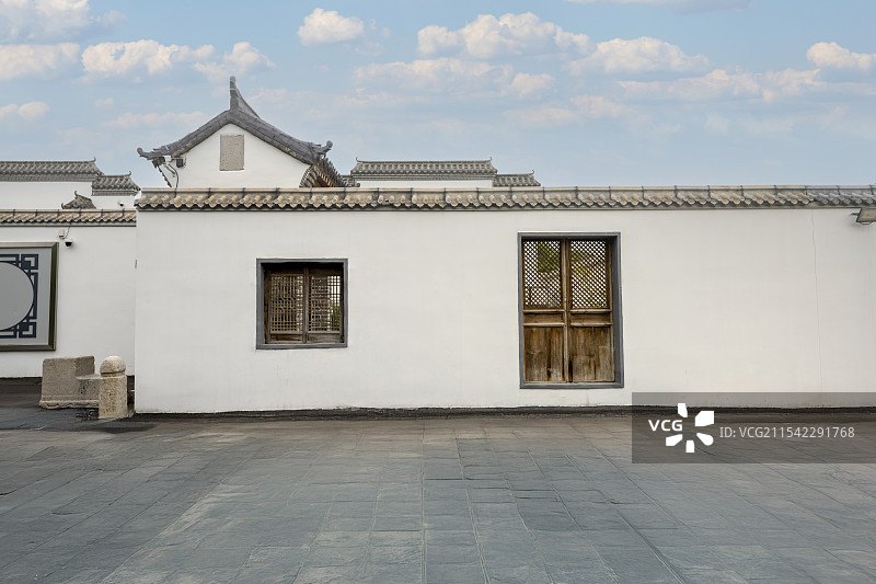 中式传统建筑与地面图片素材