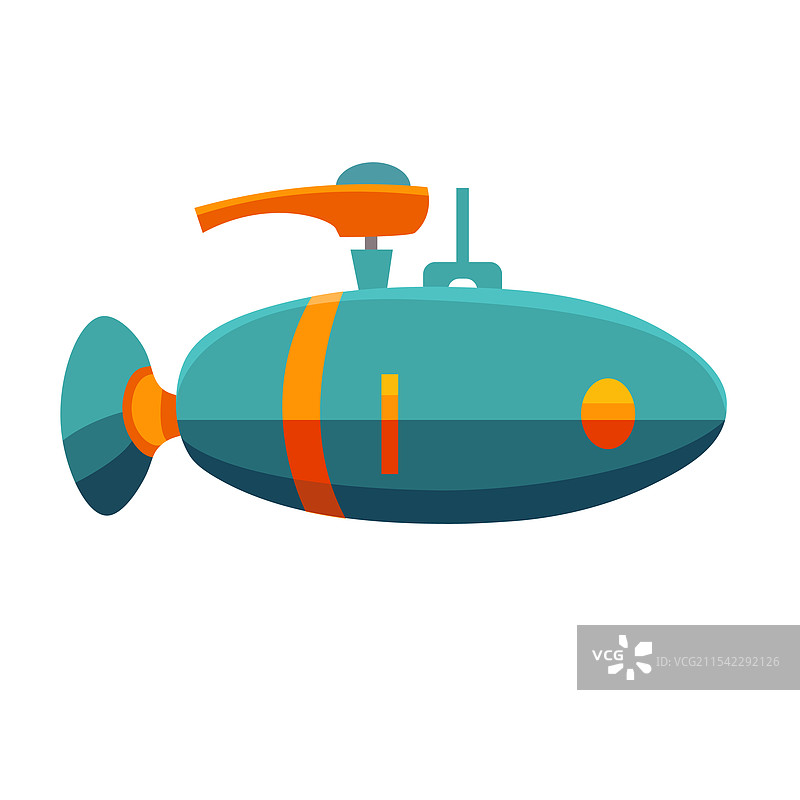 卡通蓝色潜水艇图片素材