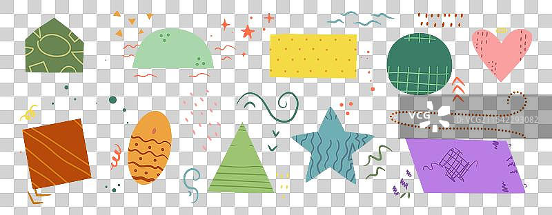 几何形状与涂鸦元素图片素材