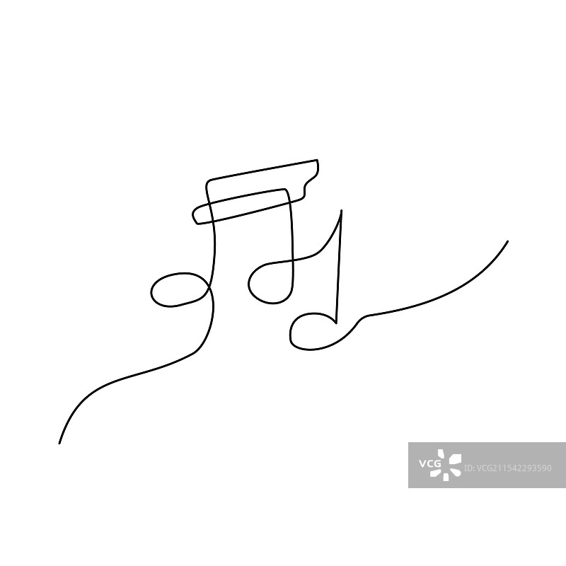音乐音符单线条绘图图片素材