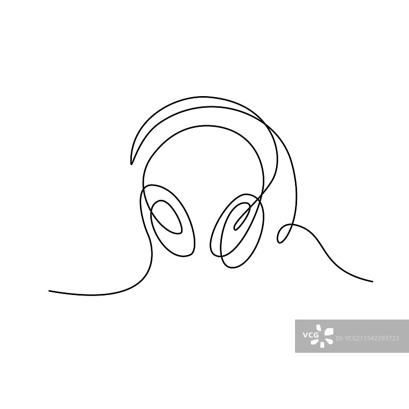 耳机单线条绘图图片素材
