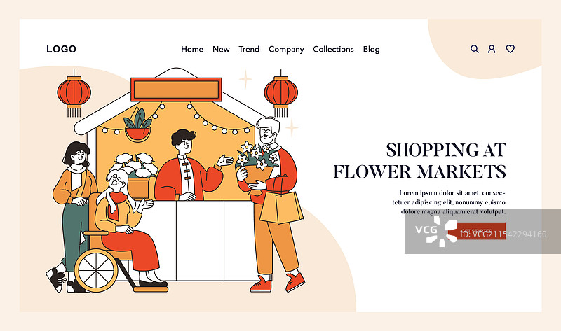 春节扁平设计图片素材