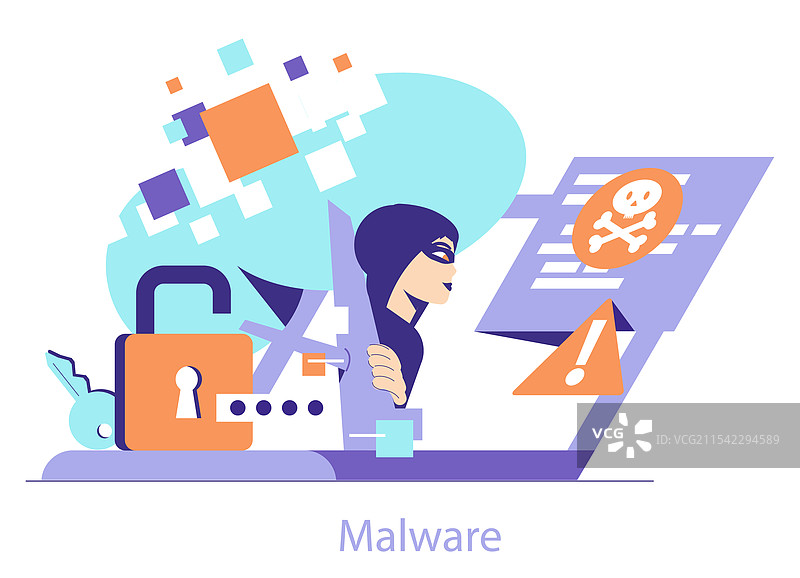 网络犯罪扁平图标图片素材